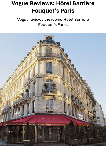 Vogue teste : Hôtel Barrière Fouquet’s Paris