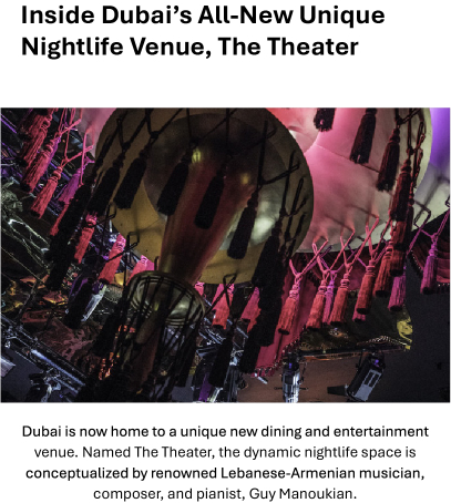 Dans les coulisses du nouveau lieu nocturne unique de Dubaï, The Theater