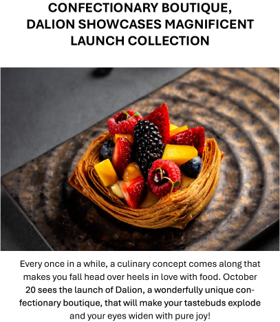 La boutique de confiserie Dalion présente une magnifique collection de lancement